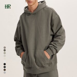 High Quality No String Heavyweight Cotton Hoodies Pullover Customized Plain Cut and Sew Hoodie - Image 1