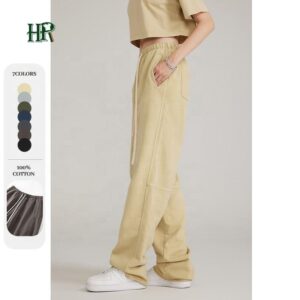Custom Logo Factory Elastic Waist Oversized Pants Men Oem Jogger Pants Wide Leg Thick Sweatpants - Image 2