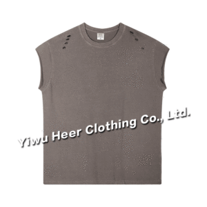 Custom 100% Cotton Sleeveless T Shirts Vintage Fitness Tank Tops Vest Men's Loose Fit Men Tank Top - Image 2