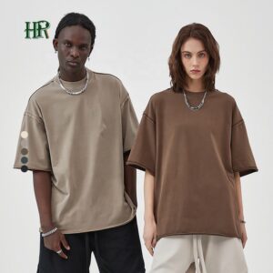 Heavy Weight Hip Hop Custom Design Logo Print Street Wear Oversized Blank Mens Acid Wash T Shirt - Image 1