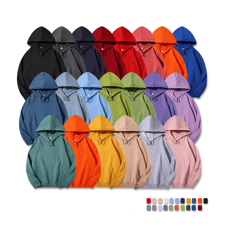 380 Gsm Printed Logo Men Private Label Custom Hoodies Heavyweight 100% Cotton Unisex Plain Essential Oversize Hoodies