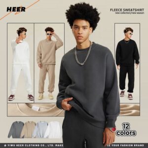 Oversized Man Sweatshirt High Quality Heavy Weight Street Style Accept Custom Sweat Shirt for Man - Image 2