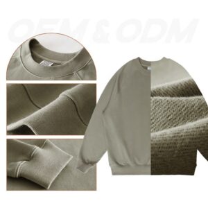 High Quality Custom Logo 400gsm Cotton Crew Neck Plain Unsix Men's Hoodies & Sweatshirts - Image 6