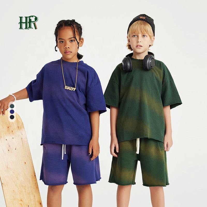 Manufacturer 100% Cotton 285 Gsm Plain Children's Custom Logo Blank Kids T Shirts for Boys and Girls