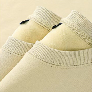 Mens High Quality Solid Color Pullover Mens Crew Neck Sweatshirt Thick Warm  Plain Beige 600G Loose Fit Crewneck 3XL - Image 2