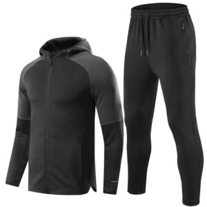 Autumn/winter Long Sleeve Tracksuit Suit Men's Smooth Board Hooded Football and Basketball Training Suit Appearance Coat Jacket - Image 2