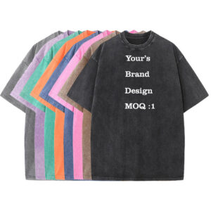 Custom Men's Silk Screen Printing T-shirts Hot Sale Vintage Style Hip Hop Adult Acid Wash t Shirt - Image 1