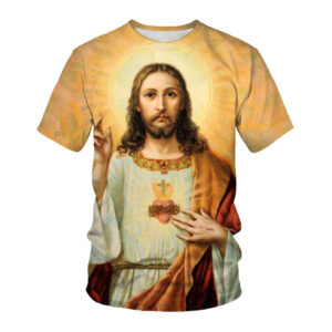 Wholesale Religious Virgin Mary T-shirts Clothing Custom Jesus Christ T Shirt With Cheap Price - Image 4