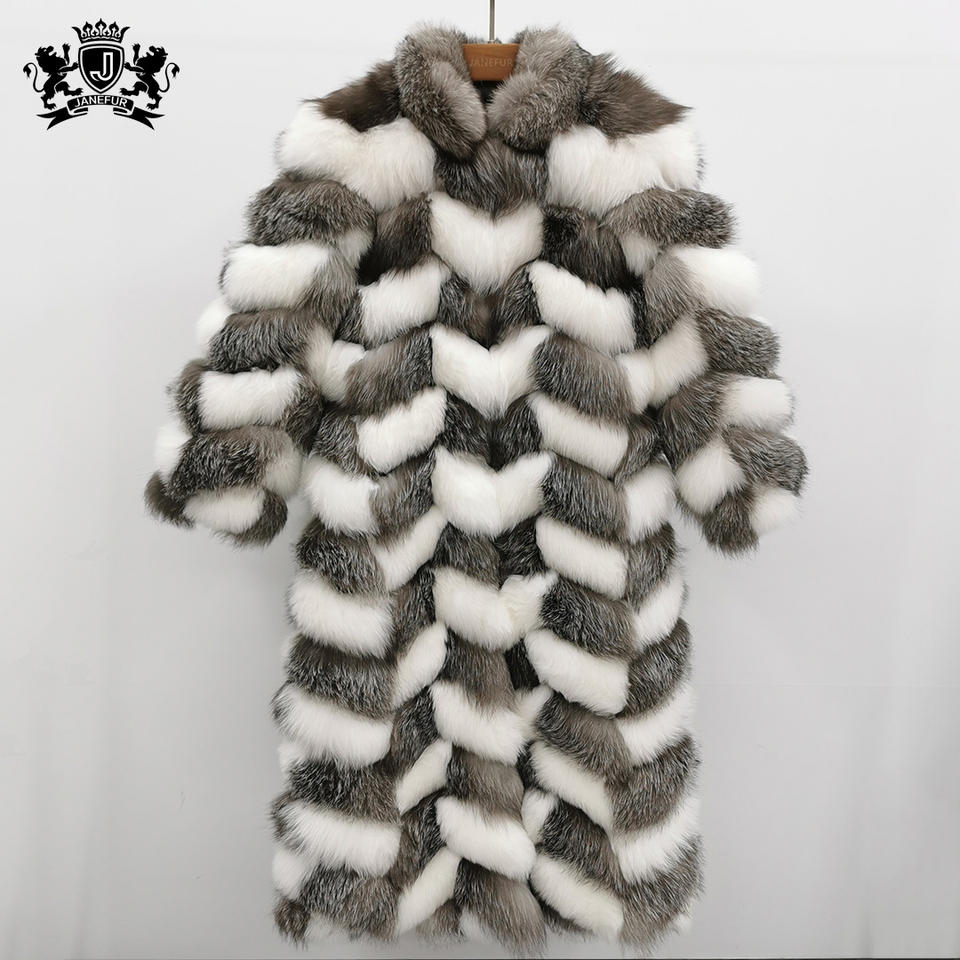 Men Thick Winter Clothing Long Crop Fur Jacket Trendy Custom Ladies Warm Natural fox Fur Coat
