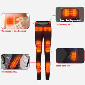 USB Electric Thermal Motorcycles Heating Trousers Black Cold-Proof Bottom Body Warmer Heated Clothing Trousers for Men Women - Image 1