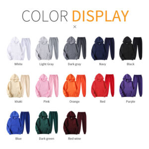 Polyester Mens Set Plain Streetwear Oem Clothing Men Unisex Custom Logo Sweatpants and Hoodie Set - Image 5