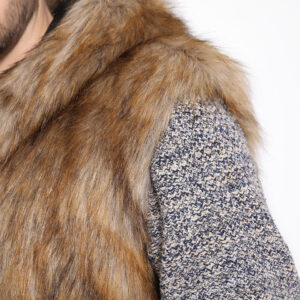Factory Custom Fashion Winter Mens Vests Waistcoats Fur Puffer Vests - Image 5