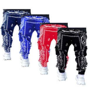 Casual Fashion Mens Clothing Pants & Trousers Summer Plus Size Bandana Men's Cargo Pants - Image 1