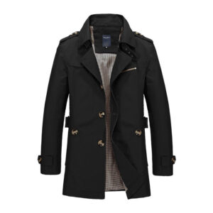 Men's Slim Fit Casual Mid-length Spring Coat Cotton Washed Leisure Business Clothing Thin Parka Jacket for Men - Image 6